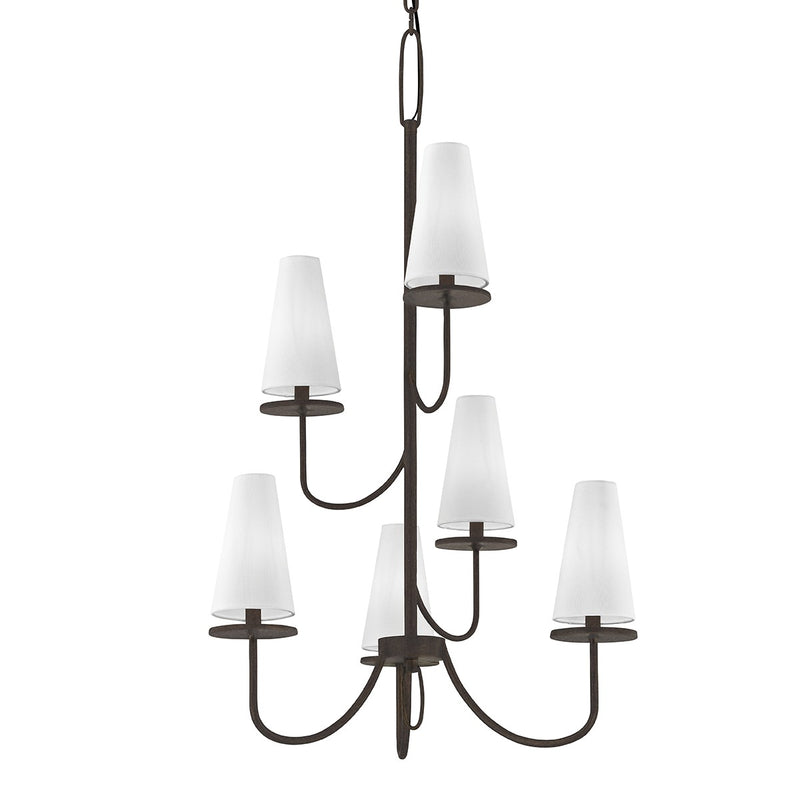Troy Lighting F6297-TBZ Six Light Chandelier, Textured Bronze