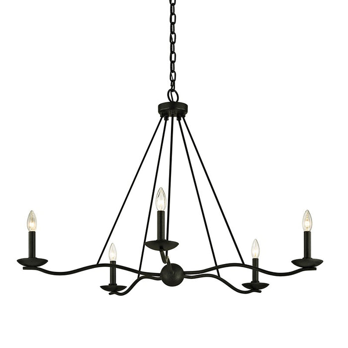 Troy Lighting F6305-FOR Five Light Chandelier, Forged Iron