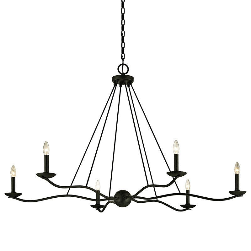 Troy Lighting F6306-FOR Six Light Chandelier, Forged Iron
