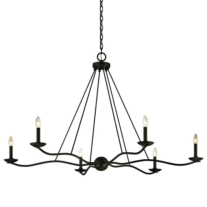 Troy Lighting F6306-FOR Six Light Chandelier, Forged Iron