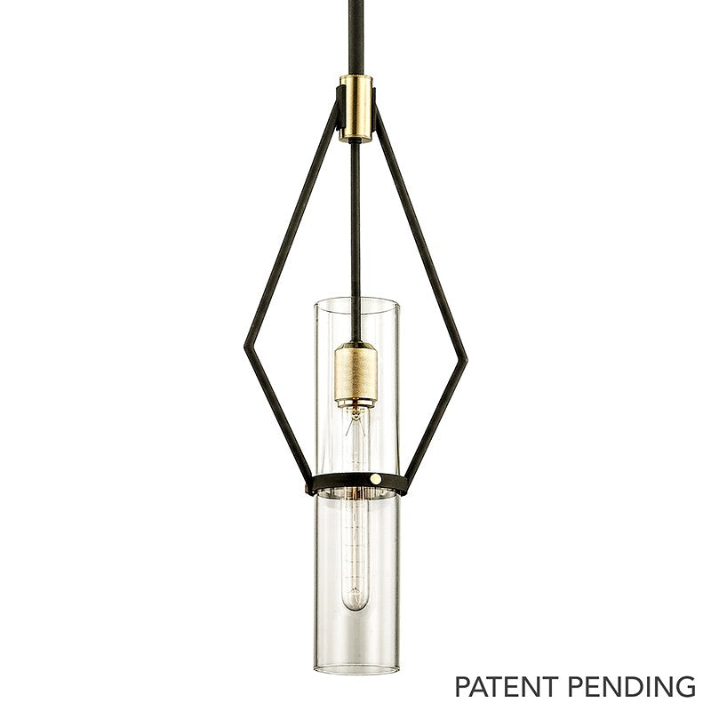 Troy Lighting F6314-TBZ/BBA One Light Pendant, Textured Bronze Brushed Brass