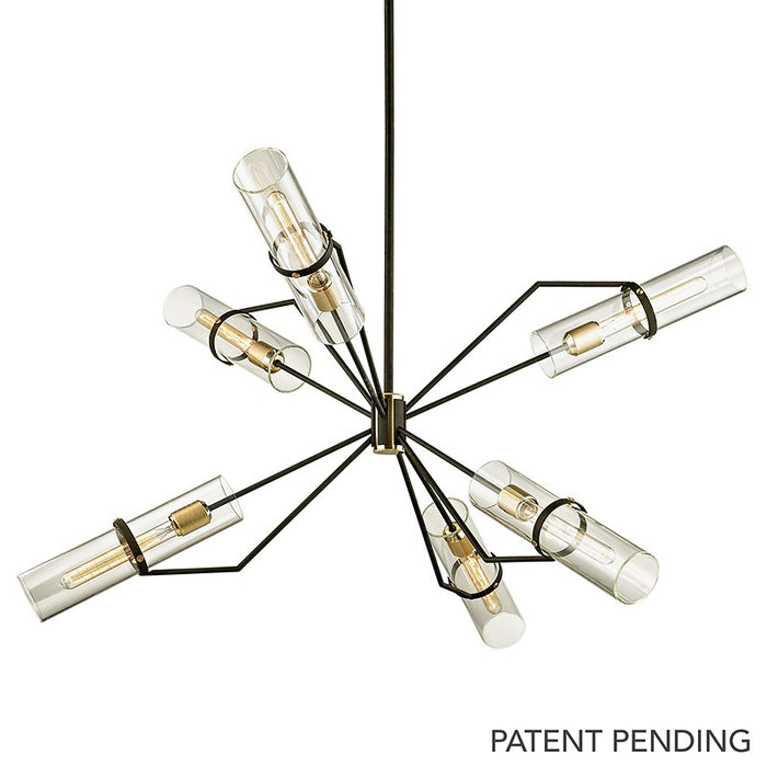 Troy Lighting F6318-TBZ/BBA Six Light Chandelier, Textured Bronze Brushed Brass