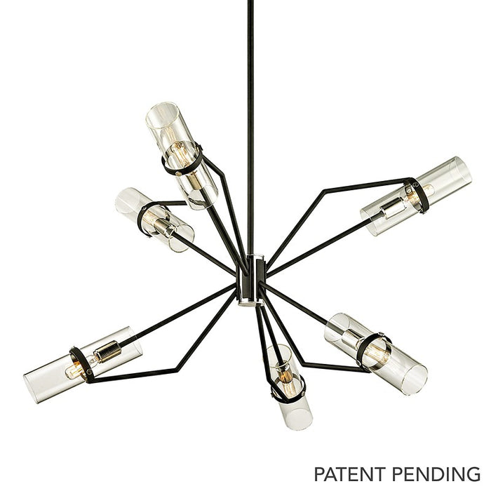 Troy Lighting F6326-TBK/PN Six Light Chandelier, Textured Black & Polish Nickel