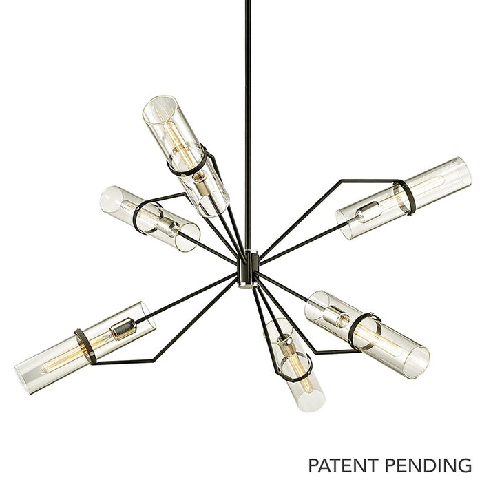 Troy Lighting F6328-TBK/PN Six Light Chandelier, Textured Black & Polish Nickel