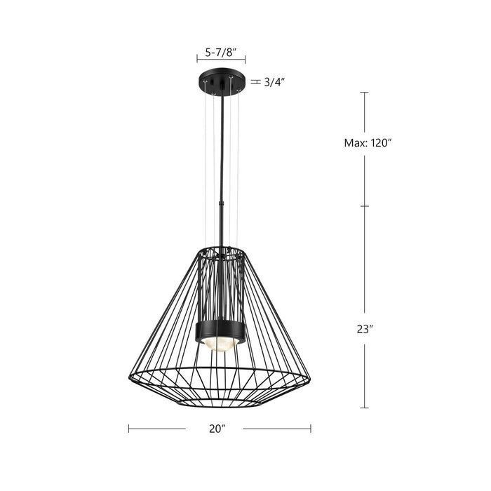 Kuzco Lighting EP68420-BK LED Outdoor Pendant, Black