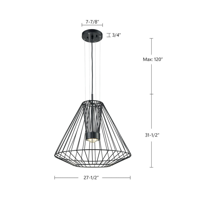 Kuzco Lighting EP68428-BK LED Outdoor Pendant, Black