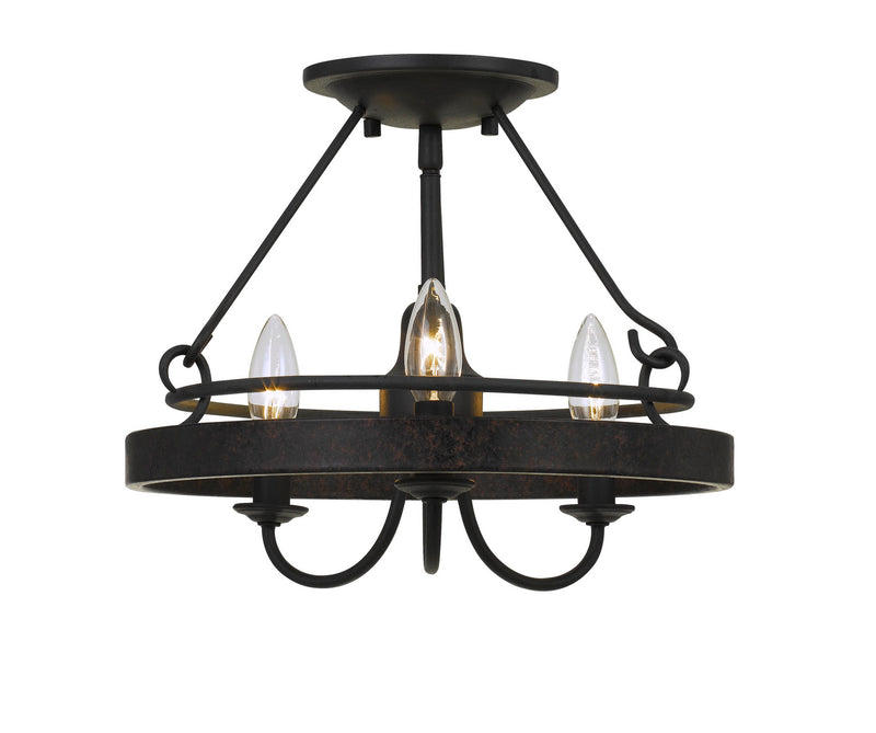 Cal Lighting FX-3518-3 Three Light Pendant, Texture Gray With Moroccan Bronze