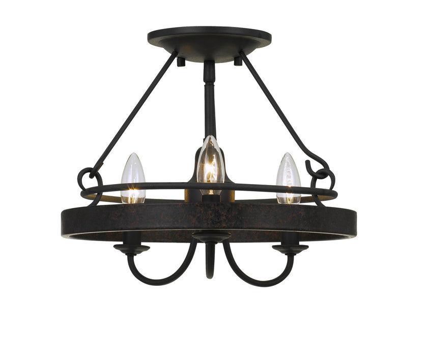 Cal Lighting FX-3518-3 Three Light Pendant, Texture Gray With Moroccan Bronze