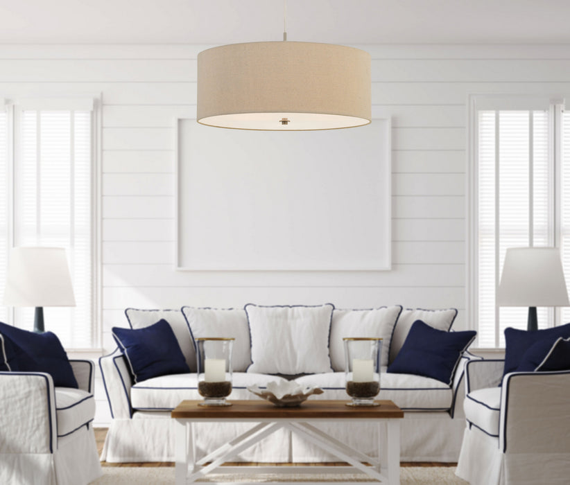 Cal Lighting FX-3628-3P Three Light Pendant, Linen