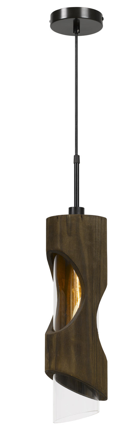 Cal Lighting FX-3669-1P One Light Pendant, Smoky Wood