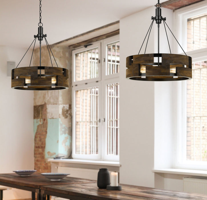 Cal Lighting FX-3670-3 Three Light Chandelier, Smoky Wood