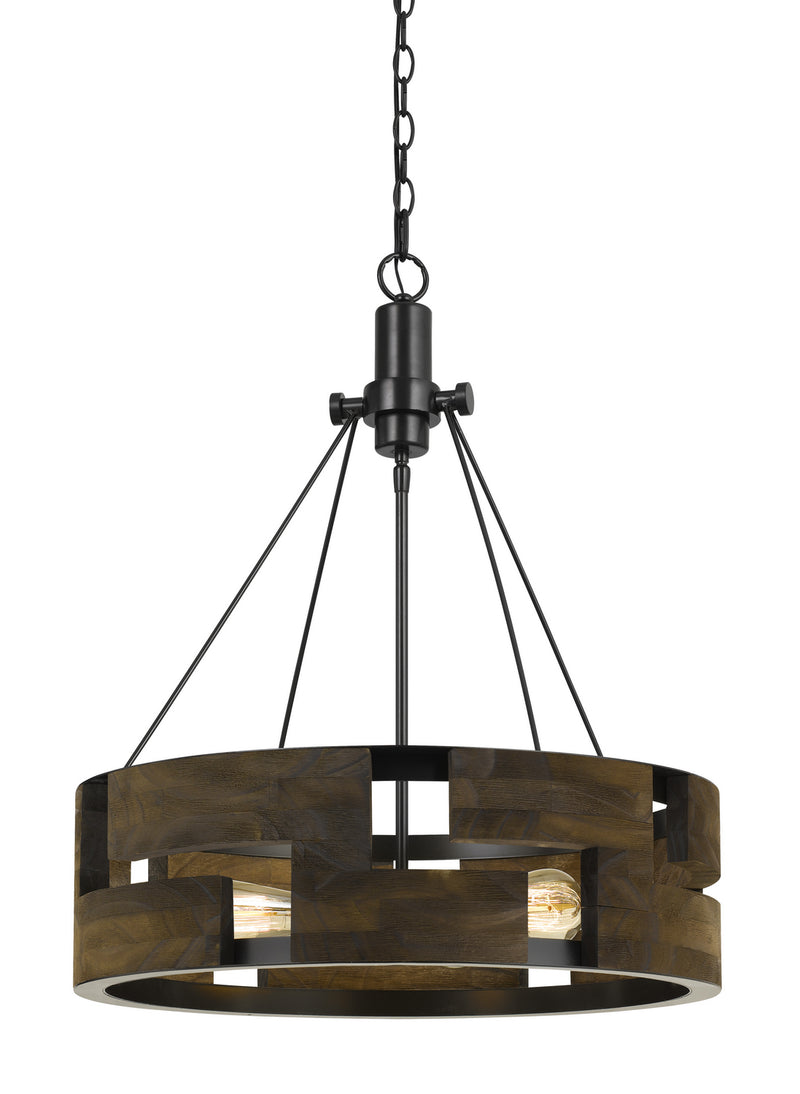 Cal Lighting FX-3670-3 Three Light Chandelier, Smoky Wood