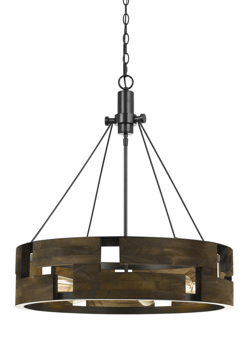 Cal Lighting FX-3670-6 Six Light Chandelier, Smoky Wood