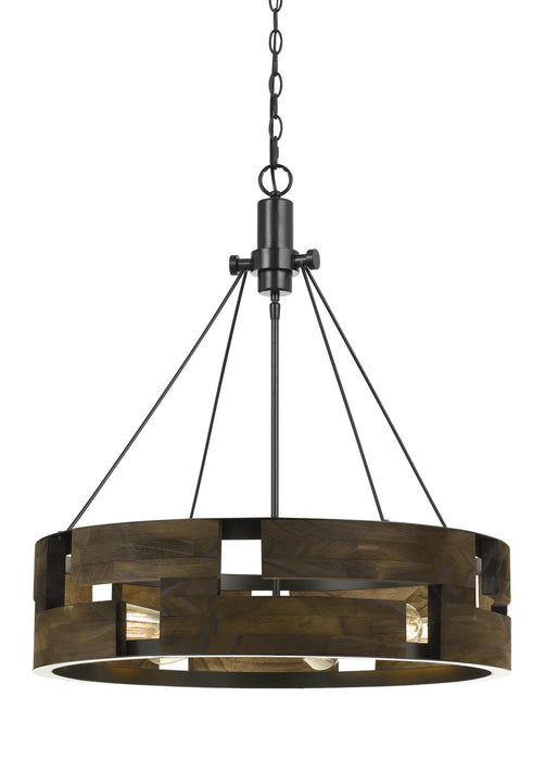Cal Lighting FX-3670-6 Six Light Chandelier, Smoky Wood