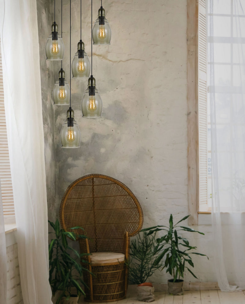 Cal Lighting FX-3675-1 One Light Pendant, Smoky