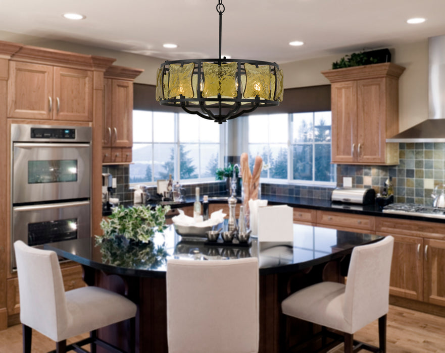 Cal Lighting FX-3677-6 Six Light Chandelier, Black