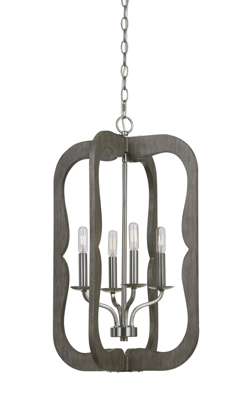 Cal Lighting FX-3682-4 Four Light Pendant, Wood