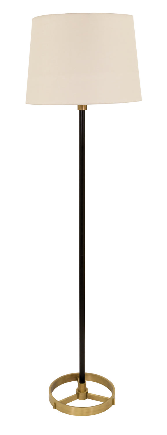 House of Troy M600-BLKAB One Light Floor Lamp, Black/Antique Brass