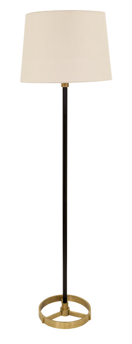 House of Troy M600-BLKAB One Light Floor Lamp, Black/Antique Brass