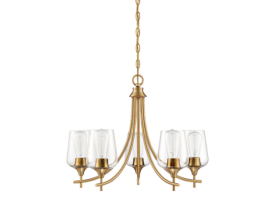 Savoy House 1-4032-5-322 Five Light Chandelier, Warm Brass