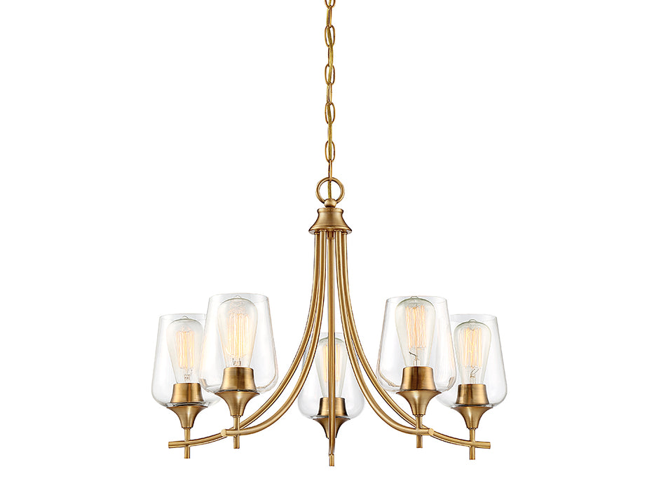 Savoy House 1-4032-5-322 Five Light Chandelier, Warm Brass