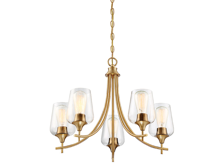 Savoy House 1-4032-5-322 Five Light Chandelier, Warm Brass