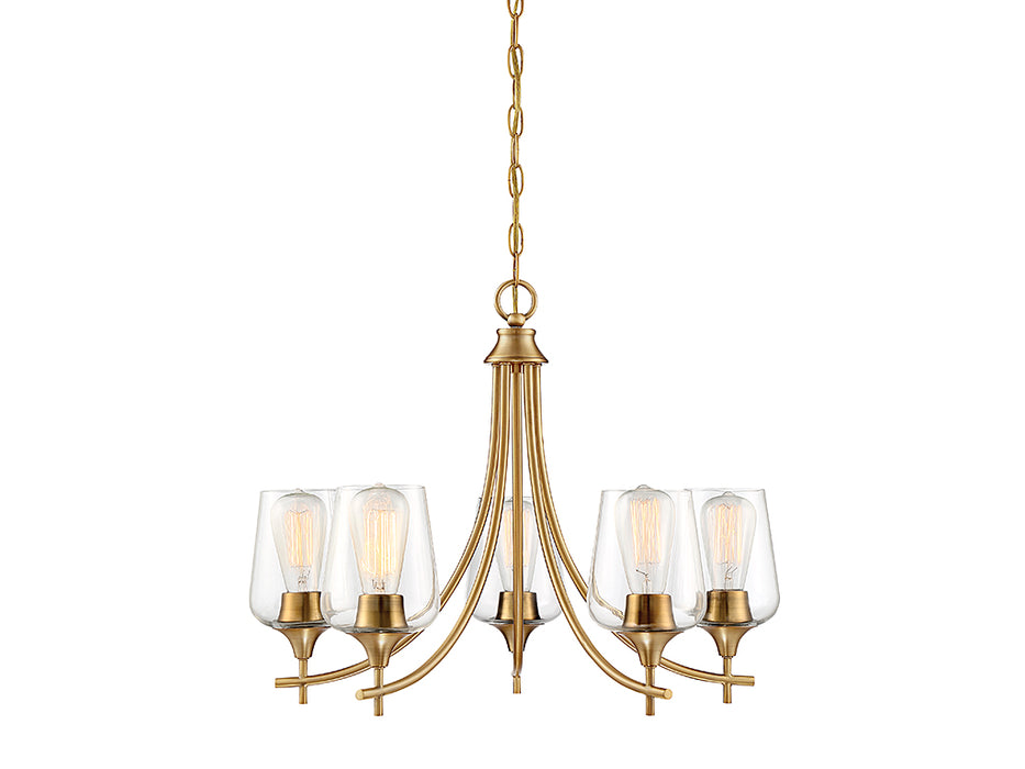 Savoy House 1-4032-5-322 Five Light Chandelier, Warm Brass