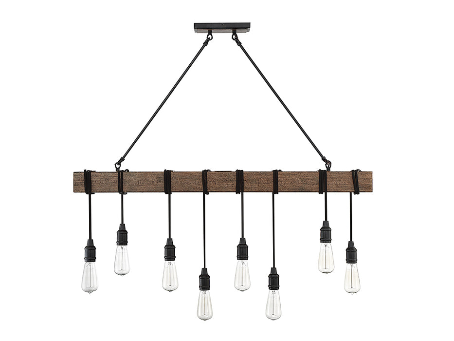 Savoy House 1-990-8-41 Eight Light Linear Chandelier, Durango