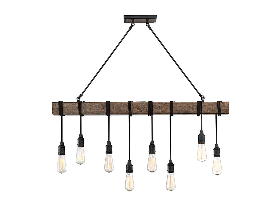 Savoy House 1-990-8-41 Eight Light Linear Chandelier, Durango