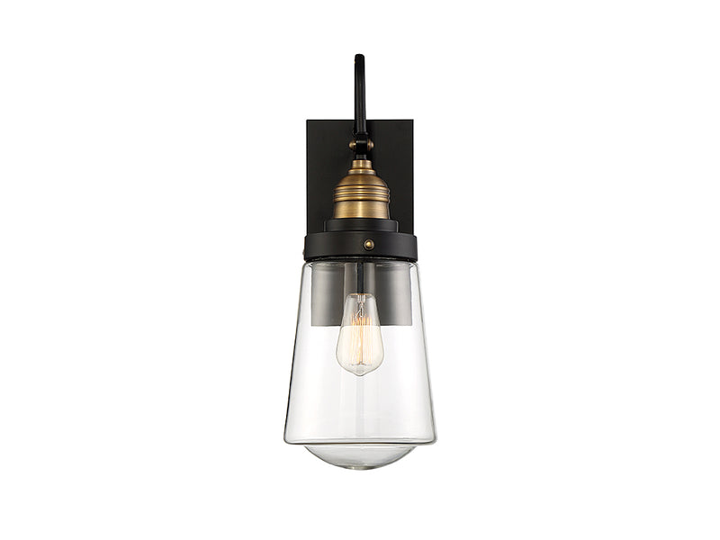 Savoy House 5-2066-51 One Light Wall Mount, Vintage Black with Warm Brass