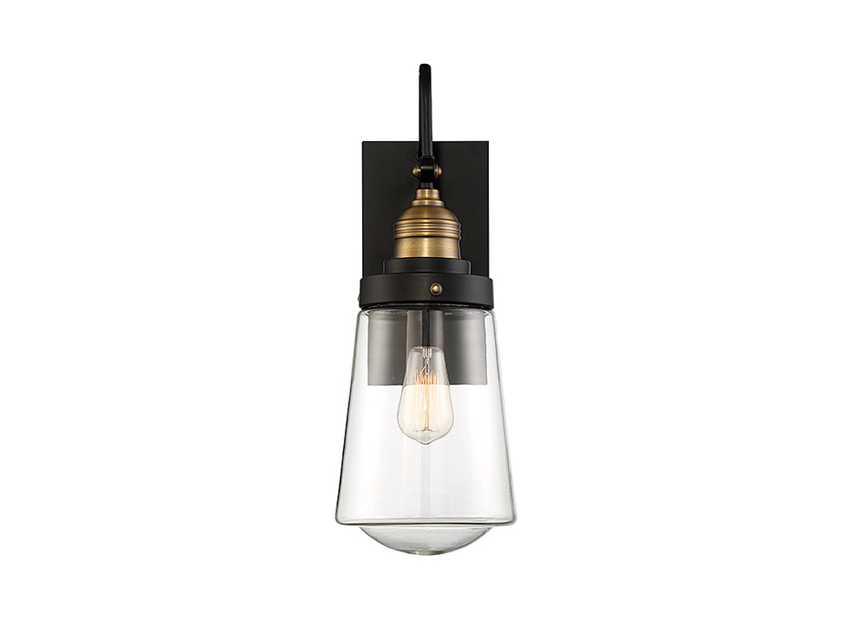 Savoy House 5-2066-51 One Light Wall Mount, Vintage Black with Warm Brass