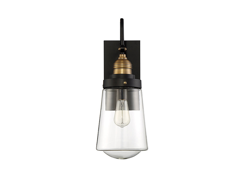 Savoy House 5-2066-51 One Light Wall Mount, Vintage Black with Warm Brass