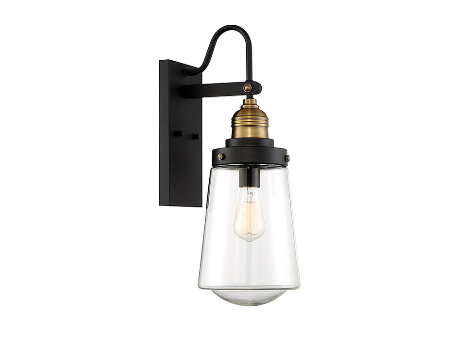 Savoy House 5-2066-51 One Light Wall Mount, Vintage Black with Warm Brass