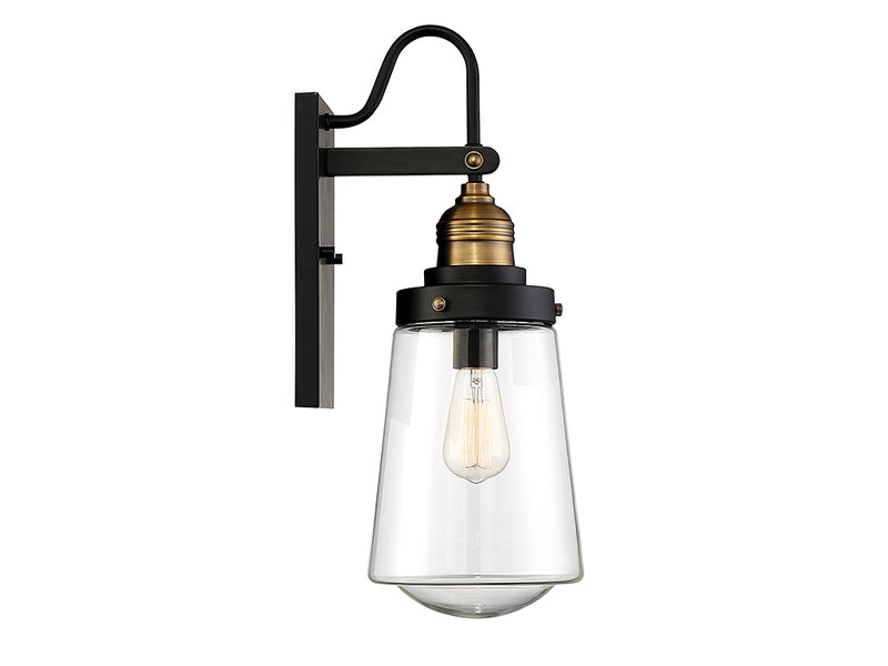 Savoy House 5-2066-51 One Light Wall Mount, Vintage Black with Warm Brass