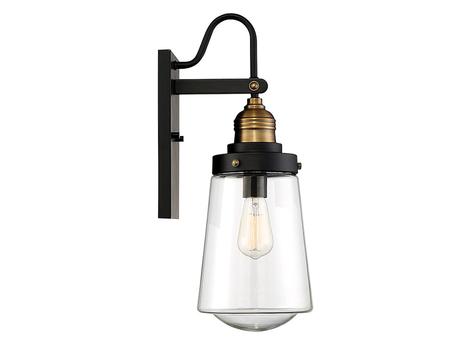 Savoy House 5-2066-51 One Light Wall Mount, Vintage Black with Warm Brass