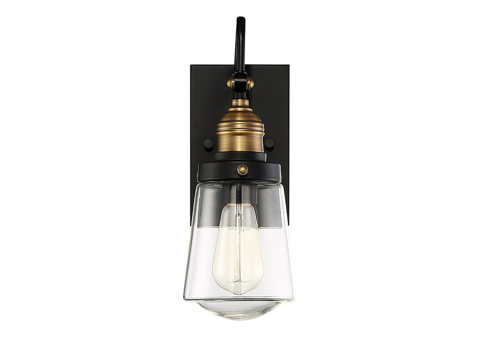 Savoy House 5-2067-51 One Light Wall Mount, Vintage Black with Warm Brass