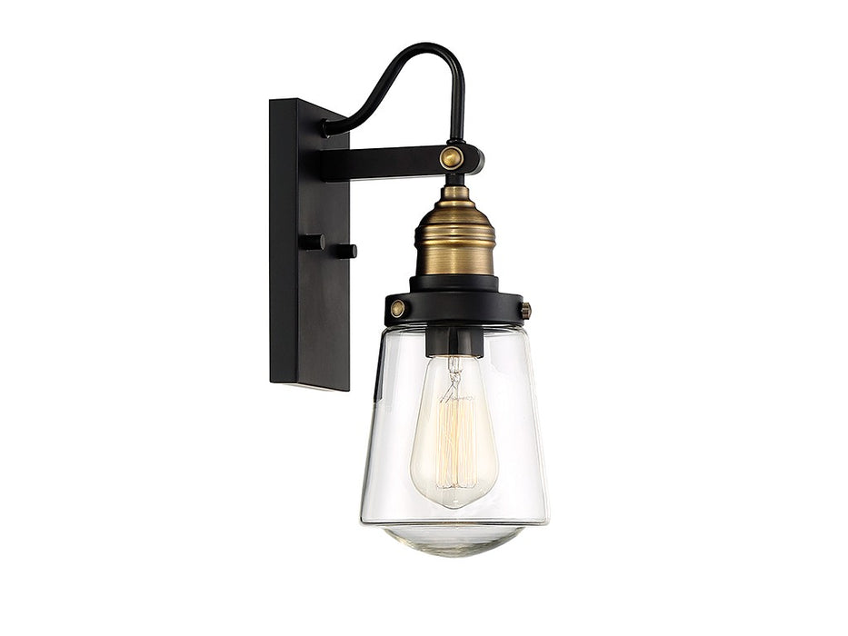 Savoy House 5-2067-51 One Light Wall Mount, Vintage Black with Warm Brass