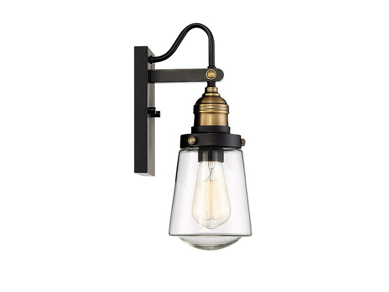 Savoy House 5-2067-51 One Light Wall Mount, Vintage Black with Warm Brass