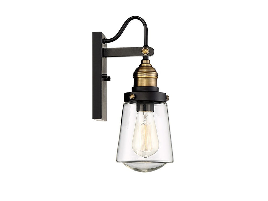 Savoy House 5-2067-51 One Light Wall Mount, Vintage Black with Warm Brass