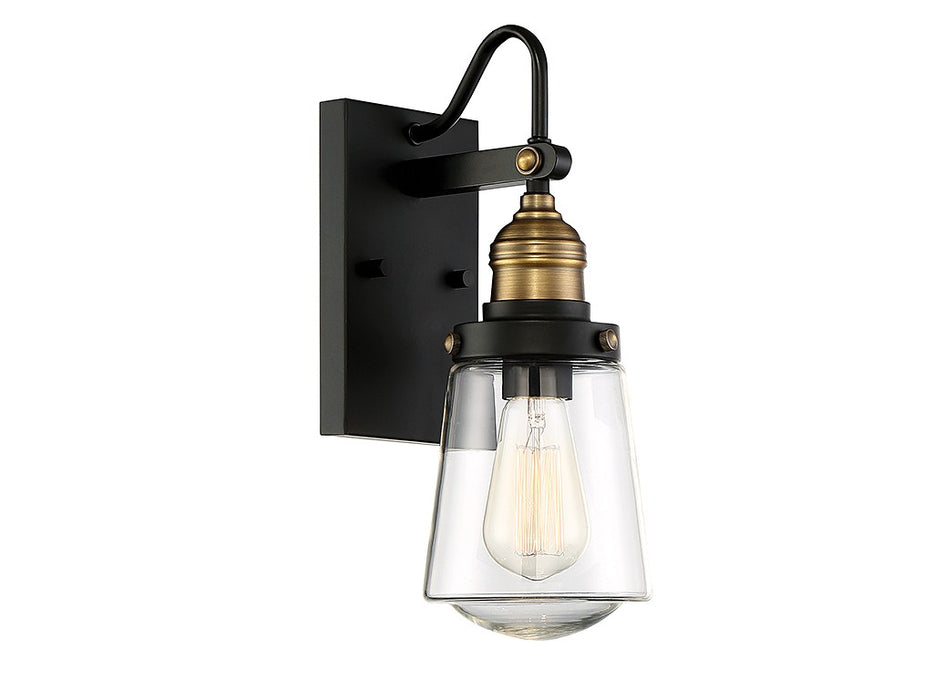 Savoy House 5-2067-51 One Light Wall Mount, Vintage Black with Warm Brass
