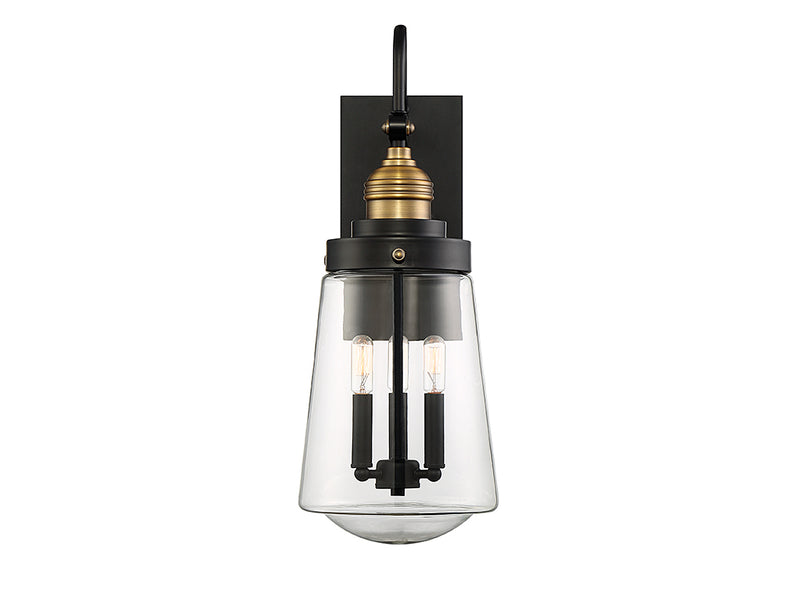 Savoy House 5-2068-51 Three Light Wall Lantern, Vintage Black with Warm Brass