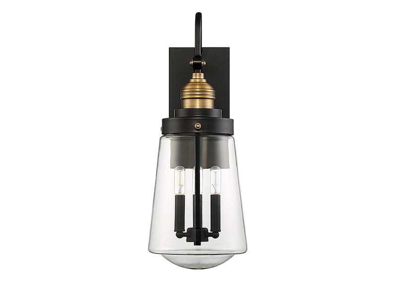 Savoy House 5-2068-51 Three Light Wall Lantern, Vintage Black with Warm Brass