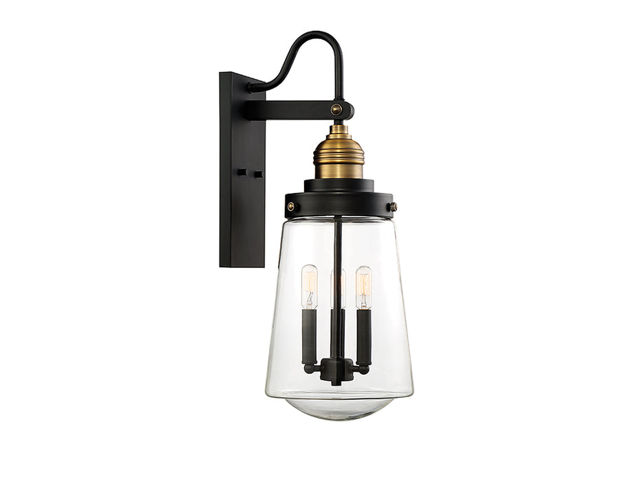 Savoy House 5-2068-51 Three Light Wall Lantern, Vintage Black with Warm Brass