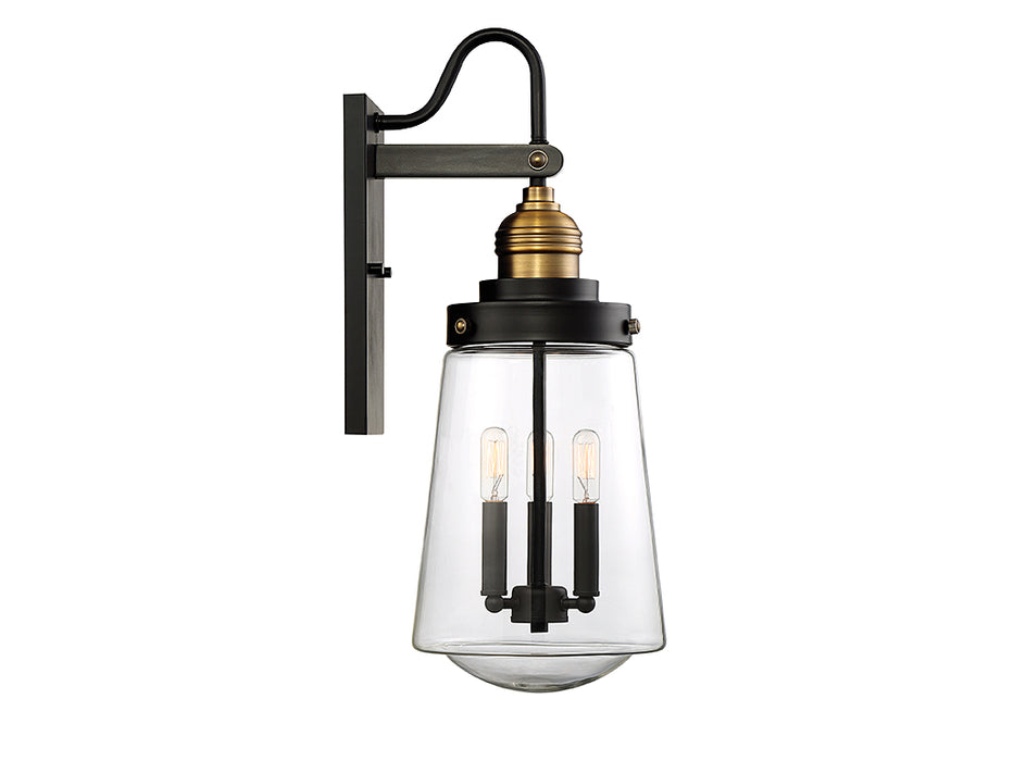 Savoy House 5-2068-51 Three Light Wall Lantern, Vintage Black with Warm Brass