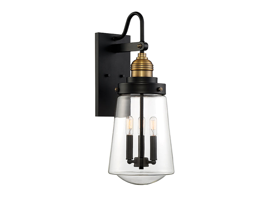 Savoy House 5-2068-51 Three Light Wall Lantern, Vintage Black with Warm Brass