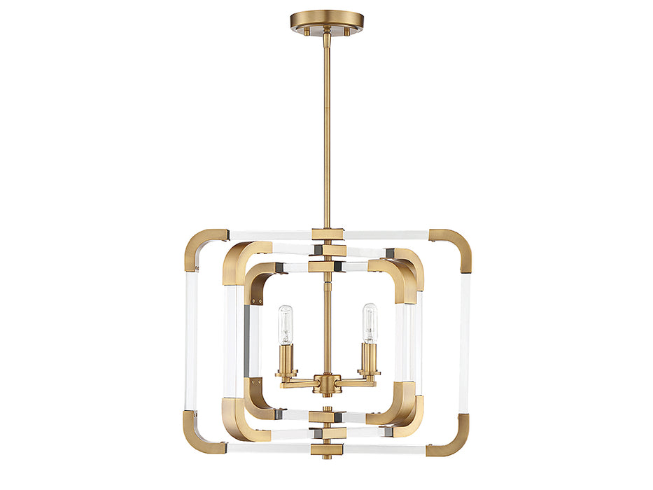 Savoy House 6-1662-4-322 Four Light Semi-Flush Mount, Warm Brass