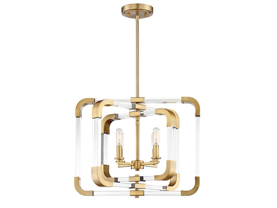 Savoy House 6-1662-4-322 Four Light Semi-Flush Mount, Warm Brass