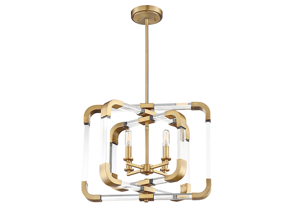 Savoy House 6-1662-4-322 Four Light Semi-Flush Mount, Warm Brass
