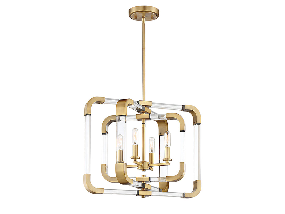 Savoy House 6-1662-4-322 Four Light Semi-Flush Mount, Warm Brass
