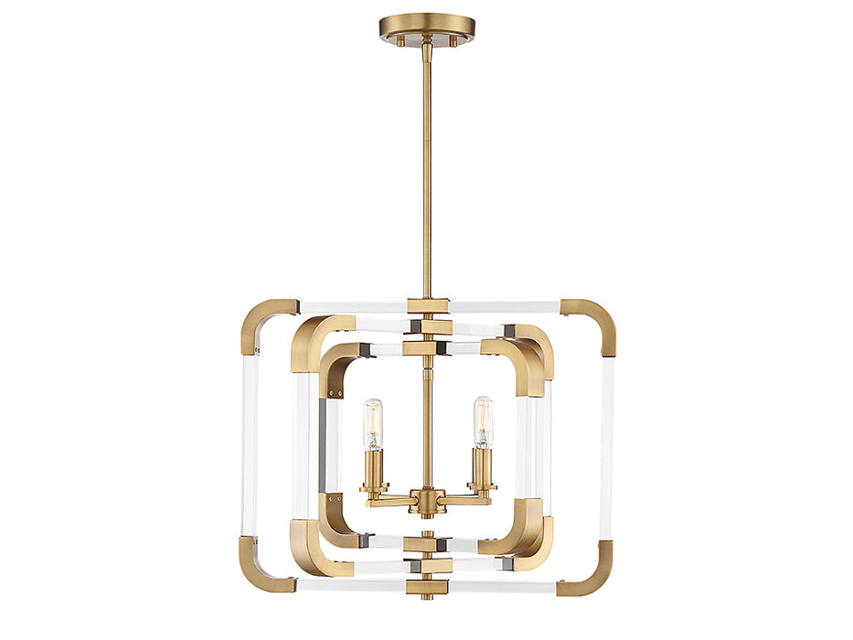 Savoy House 6-1662-4-322 Four Light Semi-Flush Mount, Warm Brass